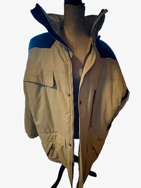 Men's Field & Stream Jacket Parka - Beige and Navy Blue